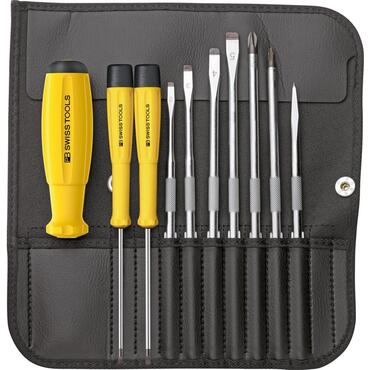ESD screwdriver set with replaceble handles in roll-up pouche PB 8215 ESD